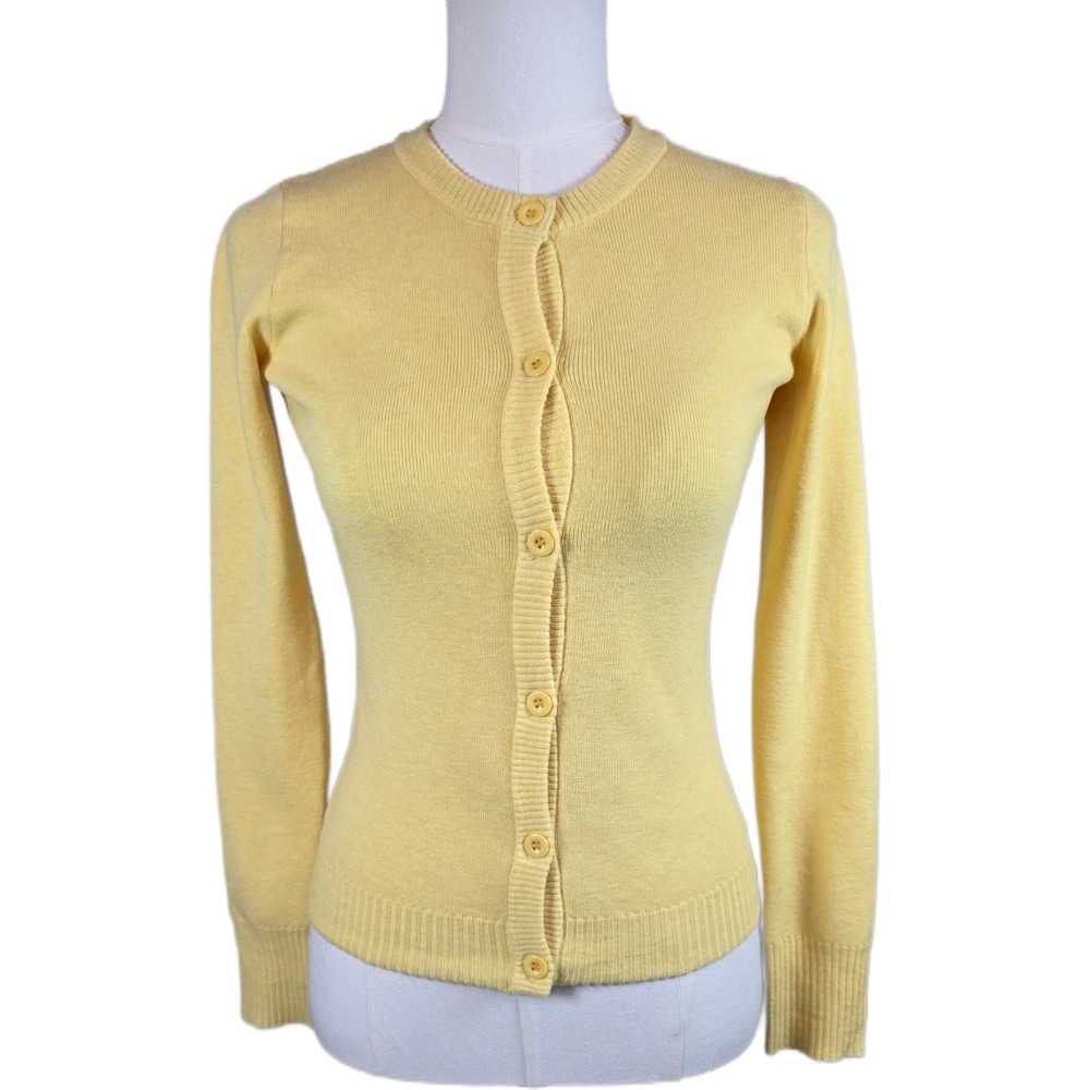 Princess Polly Yellow Button Front Knit Cardigan Sweater